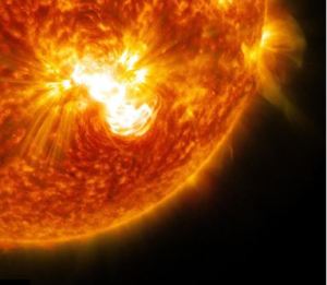 Solar flare erupting from a sunspot [image credit: space.com]
